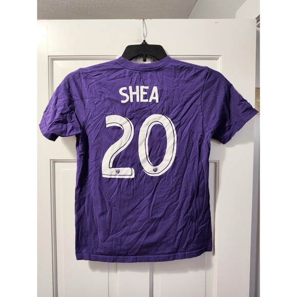 Orlando City Soccer T Shirt Shea #20 Adidas Sz Large 14 16 Purple Youth Cotton - Picture 6 of 11
